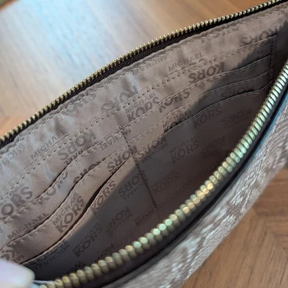 Michael Kors Snake Print Clutch Wristlet with Gold Studs - Picture 3 of 4